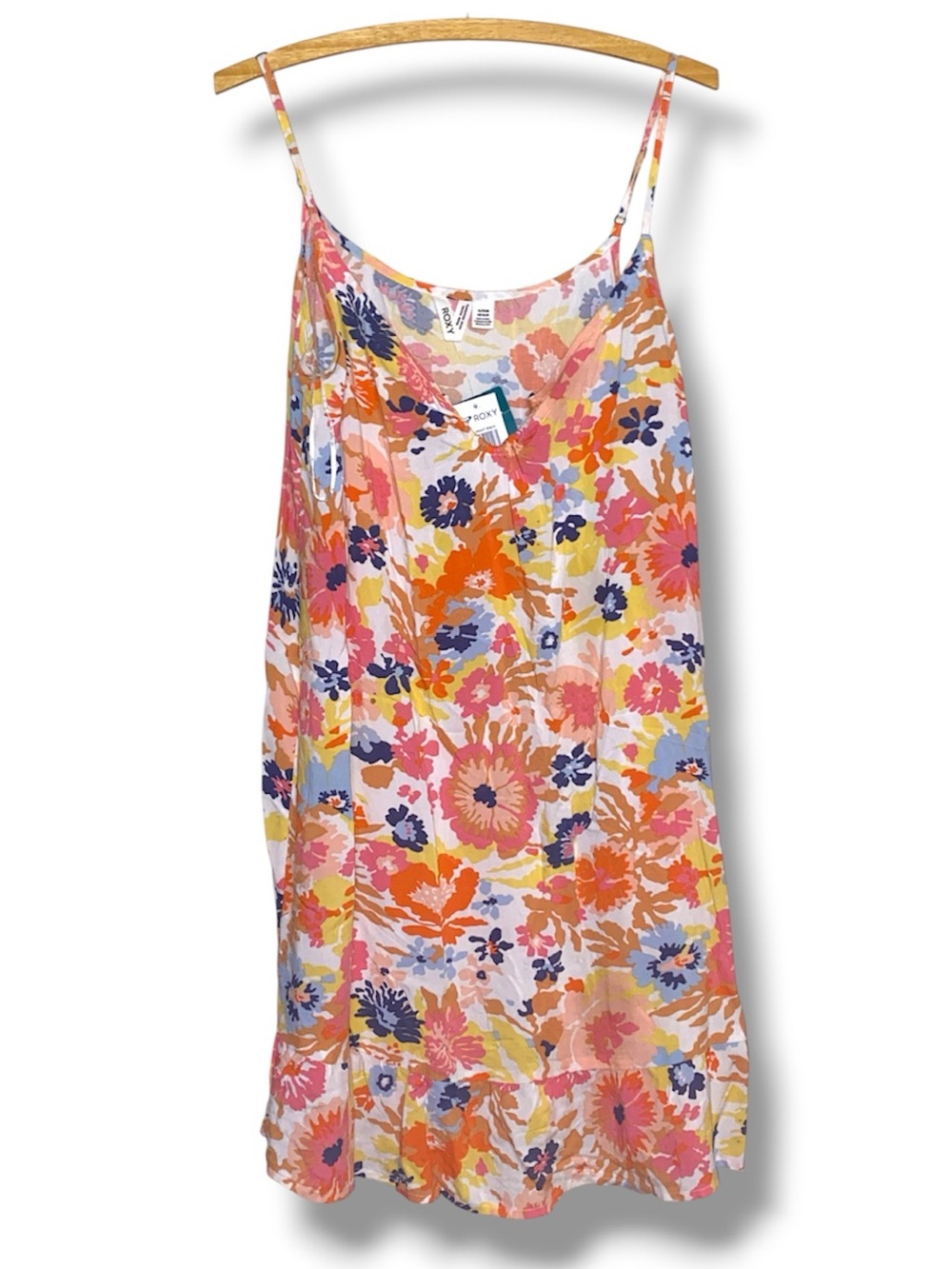 Roxy Floral floral Camisole Dress - Pink, Orange & Blue